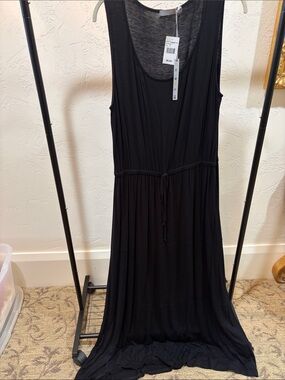 Olivia Moon Black Sleeveless Tie-Waist Maxi Dress